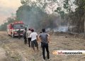 Polsek Lembak & Pertamina Bersinergi Tangani Sisa Bara Karhutla di Desa Lembak