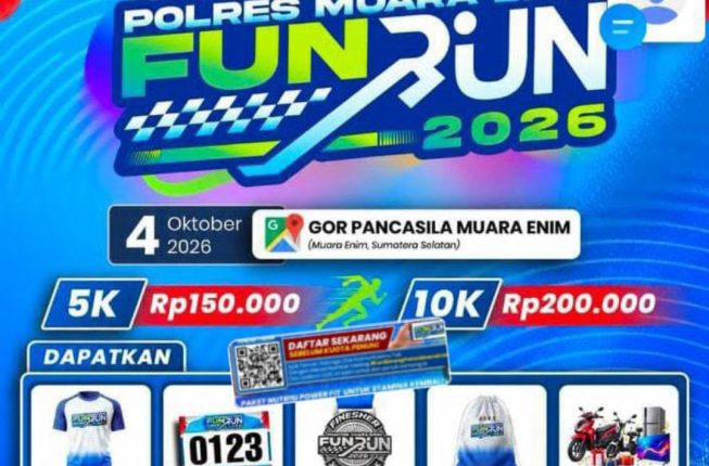 Banjir Hadiah Door Prize! Polres Muara Enim Siap Gelar “FUN RUN” 2026, Ayo Daftar !!