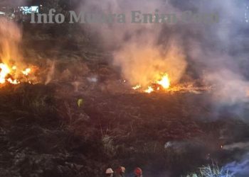 Semak Belukar Kering, Api Muncul di Dekat Rel Lama PTBA Lawang Kidul