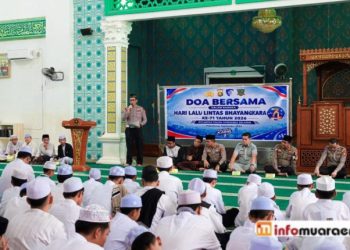 Wadir Lantas Polda Sumsel Pimpin Doa Bersama Santri Sambut HUT Lantas ke-71