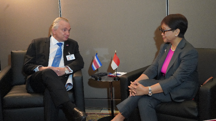 Menlu RI dan Menlu Kosta Rika Bahas Peningkatan Kerja Sama Ekonomi Bilateral