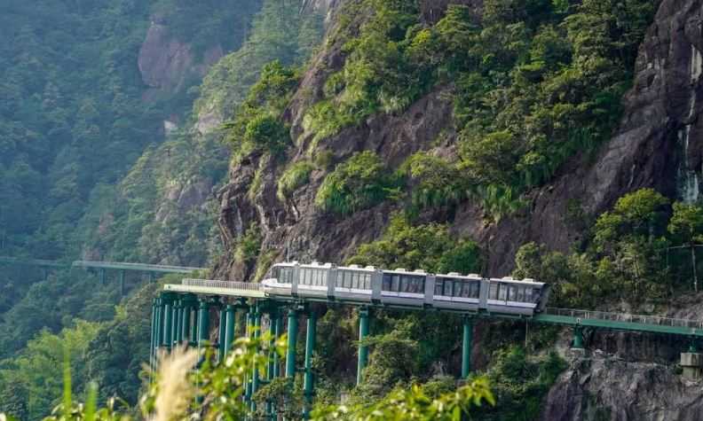 Uji Nyali Naik Kereta Listrik di Pinggir Tebing di Tiongkok