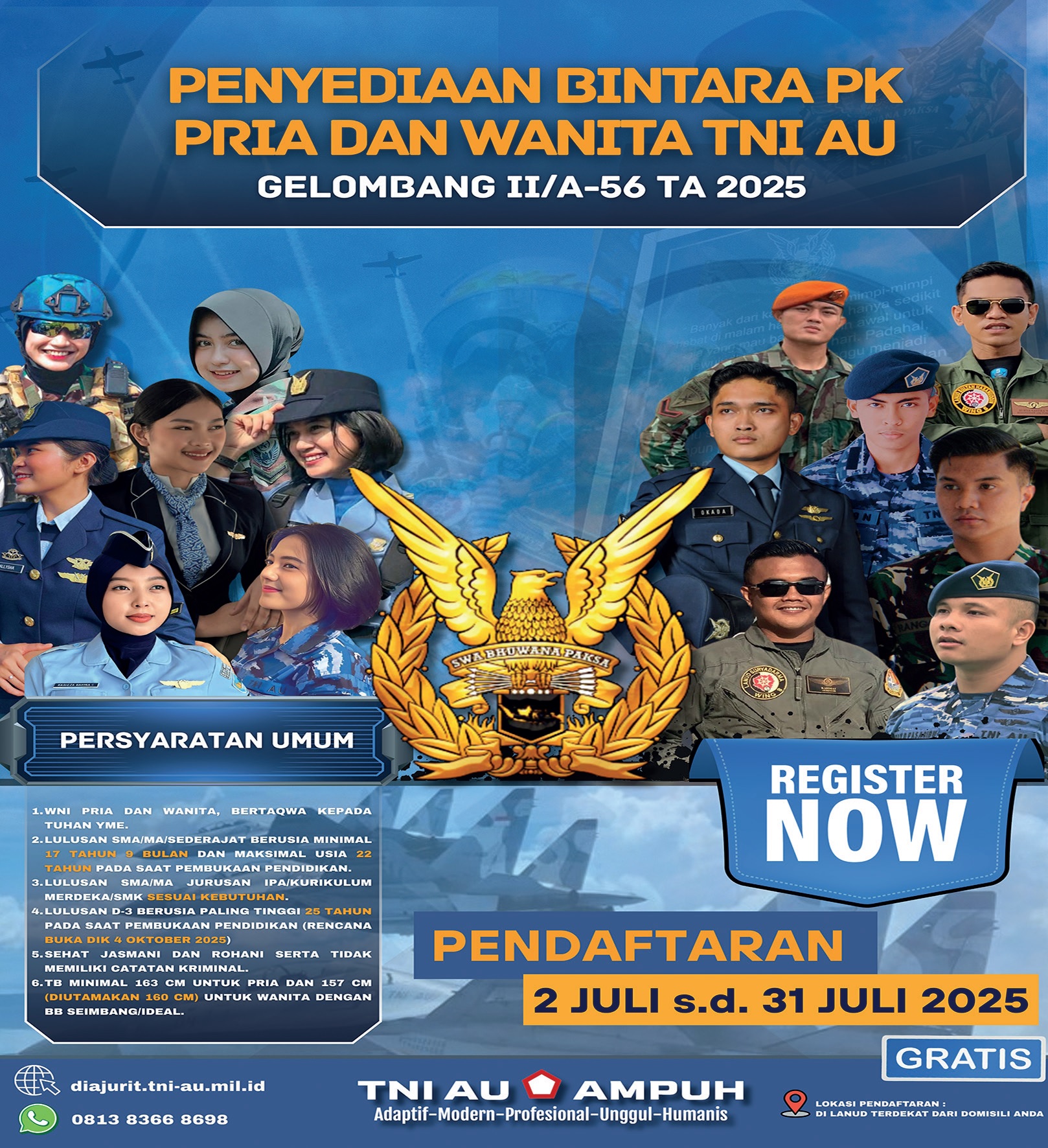 Penyediaan Bintara PK Pria Dan Wanita TNI AU