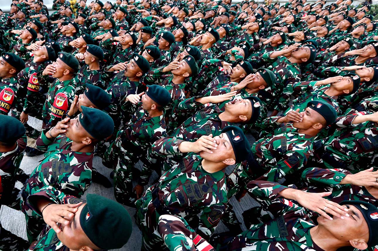 Berita Foto : Kepulangan Satgas Pamtas RI-Papua Nugini