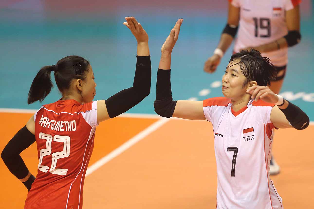 Berita Foto : Kemenangan Timnas Voli Putri Indonesia atas Kanada