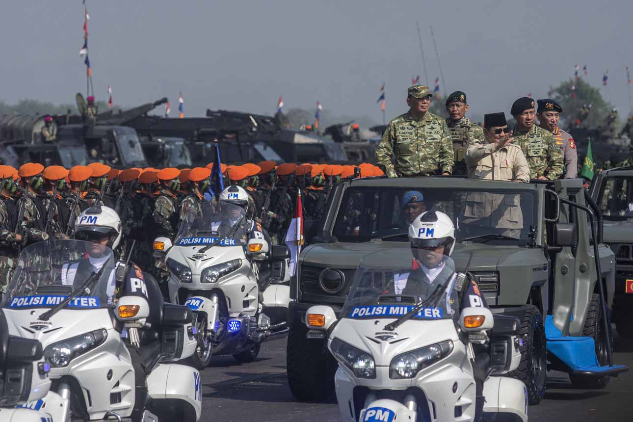 Presiden Prabowo Pimpin Upacara Gelar Pasukan Operasional dan Kehormatan Militer