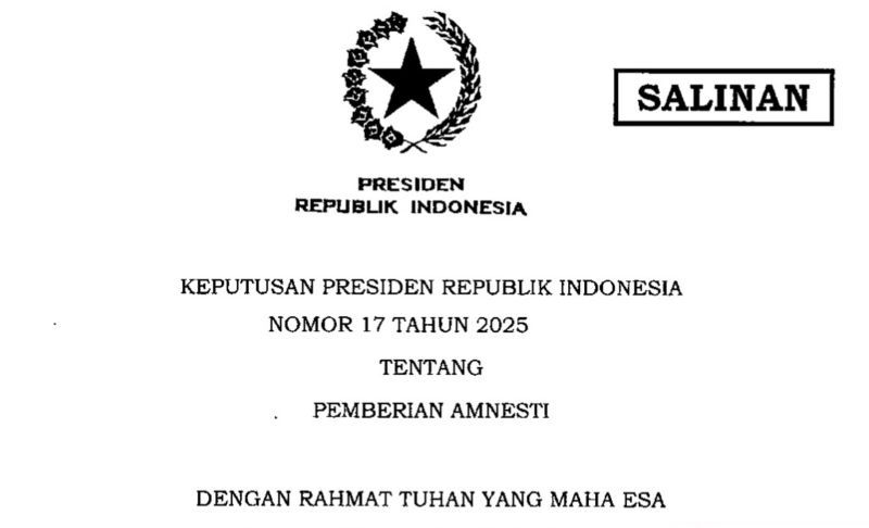 Presiden Prabowo Beri Amnesti kepada 1.178 Terpidana, Hasto Kristiyanto di Urutan 47