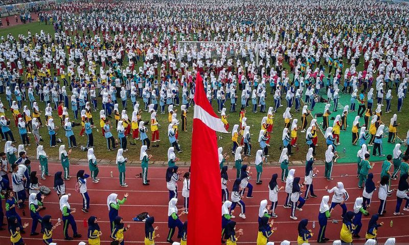 Gambar berita terkait Senam Ciptakan Rekor, Libatkan 10.000 Pelajar Kota Tangerang