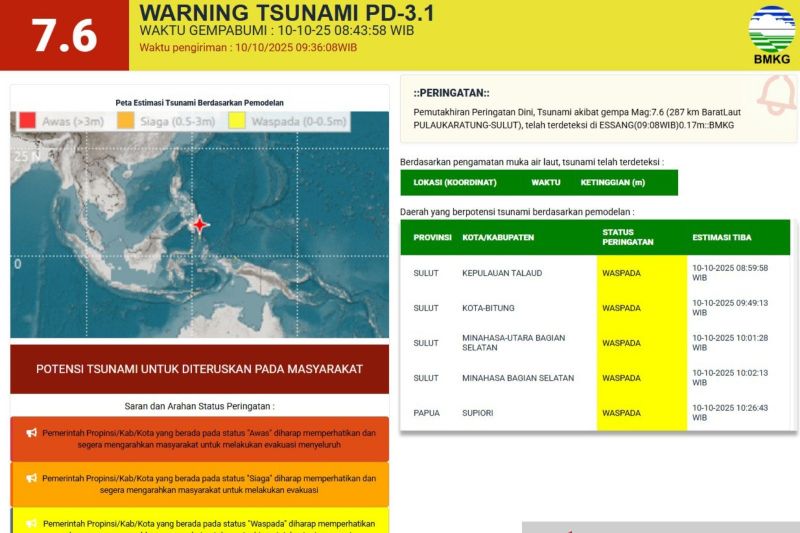 Gempa di Sulut dan Filipina Picu Kepanikan Warga Talaud dan Sangihe