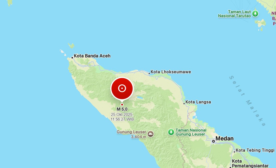 Gempa Bumi M5,0 Mengguncang Nagan Raya, Aceh Gempa Bumi M5,0 Mengguncang Nagan Raya, Aceh