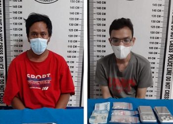 Kedua Pelaku, Cardo Purba dan Roni beserta barang bukti