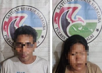 Pelaku suami isteri, Riz alias Izal (43) dan Her alias Adek yang udah ditahan
