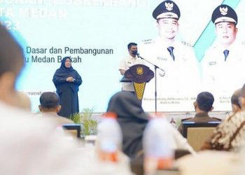 Bobby Nasution saat membuka Musrenbang RKPD Kota Medan Tahun 2023. (Foto Ist)