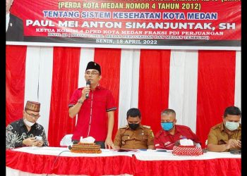 Paul Mei Anton Simanjuntak menggelar sosialisasi di Jalan Sei Kera, Kelurahan Sidodadi, Kecamatan Medan Timur. (photo Ist)