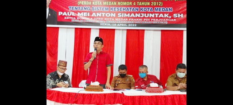 Paul Mei Anton Simanjuntak menggelar sosialisasi di Jalan Sei Kera, Kelurahan Sidodadi, Kecamatan Medan Timur. (photo Ist)