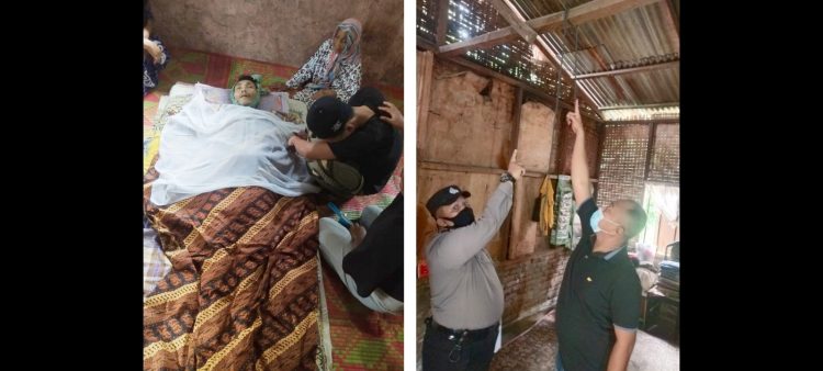 Jenajah Supeno ditangisi isteri dan anaknya serta personil Polsek Bangun saat olah TKP