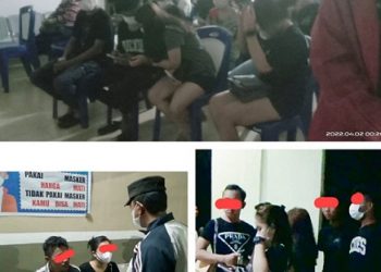 Para pasangan bukan suami isteri yang terjaring razia Pekat Dinsos P3A Kota Siantar