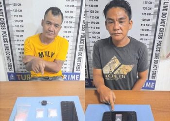 Kedua pelaku, GTS alias Boman  dan RPS alias Patar beserta barang bukti