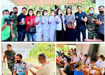 Keluarga besar DR Japansen Sinaga SH. MHum menggelar pengobatan gratis dan vaksinasi Covid 19 kepada masyarakat Desa Sinaman, Kecamatan Dolok Masagal, Kabupaten Simalungun