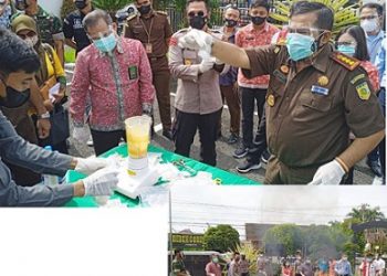 Kajari Siantar Jurist Precisely SH, MH memimpin perdana pemusnahan barang bukti narkotika