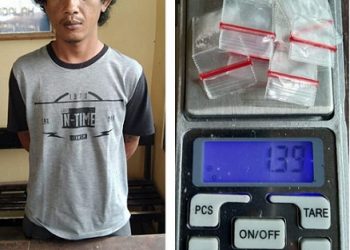 Pelaku UB alias Ucok dan barang bukti