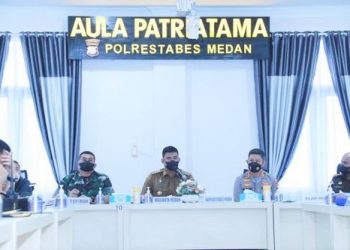 Rakor Lintas Sektoral Pengamanan Operasi Ketupat Toba 2022 di Mapolrestabes Medan (Foto Ist)