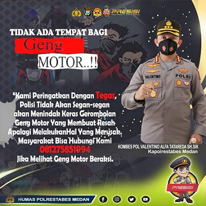 Call Centre yang ditebakar Kapolrestabes Medan, Kombes Pol. Valentino Alfa Tatareda, SIK, MSi. (Foto Ist)