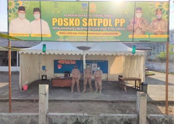 Posko yang didirikan Satpol PP Tebing Tinggi
