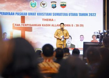 Walikota Medan, Bobby Nasution saat menghadiri paskah umat Kristiani. (Foto Ist)