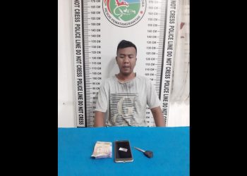 Pelaku Riki Swandana dan barang bukti