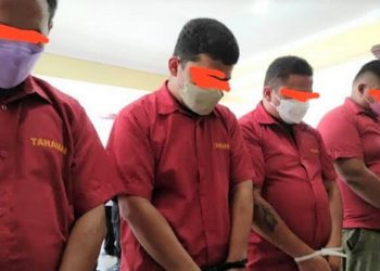 Para tersangka kasus kerangkeng manusia milik Bupati Langkat nonaktif Terbit Rencana Perangin-angin. (Foto Ist)