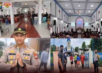 Polres Siantar Pengamanan Ibadah Peringatan Isa Almasih