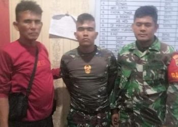 Kriston Sinaga ( 21) warga Jalan Binjai, Kecamatan Medan Sunggal TNI gadungan. (Foto Ist)