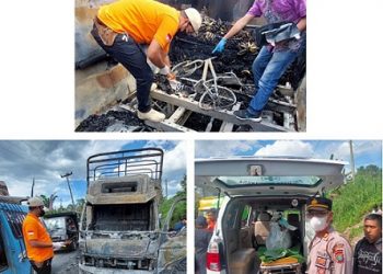 Kapolsek Panei Tongah AKP Hilton Marpaung bersama Tim Inafis Sat Reskrim saat olah TKP