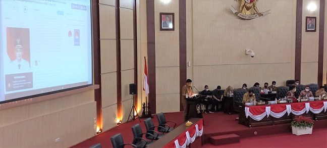 Paripurna LPJ di Gedung DPRD Medan yang dihadiri Wali Kota Medan, Bobby Nasution. (Foto Romulo)