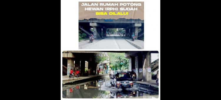 Jalan Rumah Potong Hewan (RPH), Kelurahan Mabar Hilir, Medan Deli. (Foto Ist)
