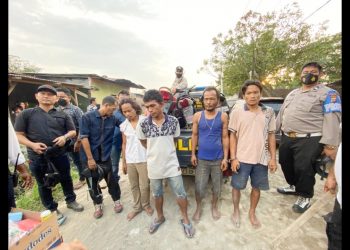 Operasi GKN Sat Narkoba Polrestabes Medan di kawasan Jalan Jermal XV/ Jalan Merdeka Gang Pahlawan Desa Percut Kec. Percut Sei Tuan. (Foto Ist)