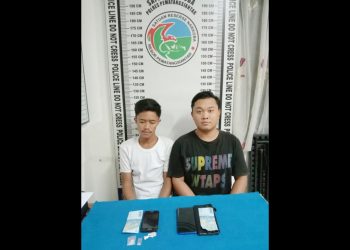 Kedua Pelaku, Deri Handoko dan Nail Aditya beserta barang bukti
