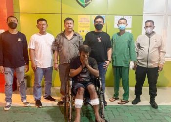 Pelaku pencurian sepeda motor yang didor Polsek Medan Area. (Foto Ist)