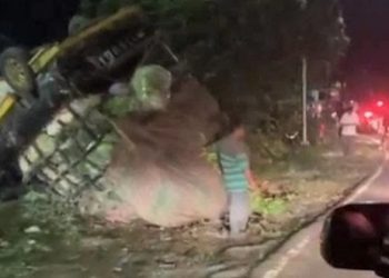 Kecelakaan dikawasan Sibolangit. (Foto Ist)