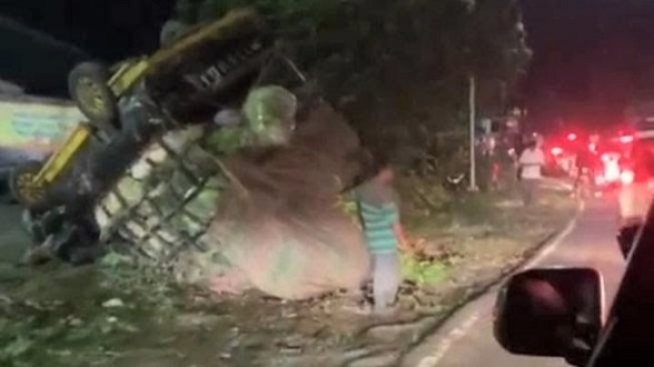 Kecelakaan dikawasan Sibolangit. (Foto Ist)
