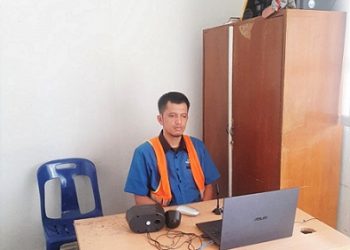 Terdakwa Sunanang Sahputra saat sidang secara virtual dari Lapas Kelas IIA Pematangsiantar