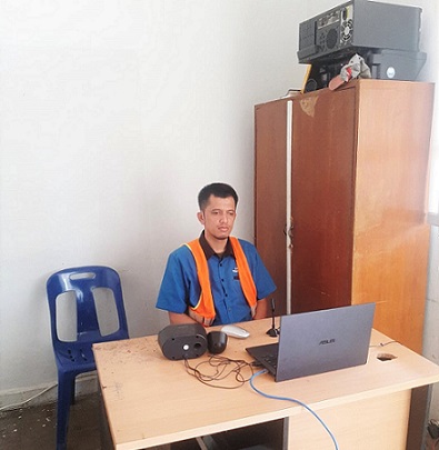 Terdakwa Sunanang Sahputra saat sidang secara virtual dari Lapas Kelas IIA Pematangsiantar