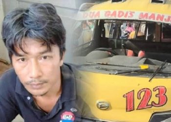 Karto Manalu sopir angkot Mini Wampu 123. (Foto Ist)