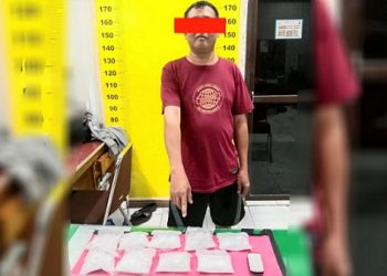Tersangka Pengedar Shabu Yang Diamankan Polres Asahan. (Foto.Ist)