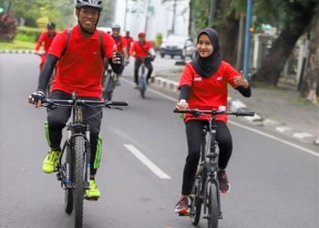 Suwarno Dirut PUD Medan Dalam kegiatan Car Free Day (CFD). (Foto Ist)