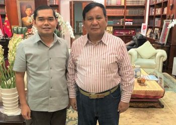Prabowo Subianto Ketua Umum Partai Gerindra bersama Ketua DPC Gerindra Medan Ihwan Ritonga. (Foto Ist)