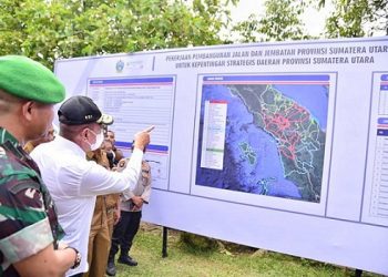 Gubernur Sumut, Edy Rahmayadi, pada groundbreaking pembangunan dan peningkatan jalan, jembatan dan drainase di Desa Suka Makmur, Kutalimbaru, Kabupaten Deli Serdang. (Foto Ist)