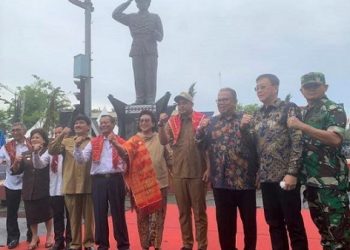 Patung Pahlawan Nasional Letjen Jamin Ginting, di Jalan Jamin Ginting, Km 0 Medan, Selasa (28/6/2022) diresmikan Wali Kota Medan M. Bobby Afif Nasution. (Foto Ist)