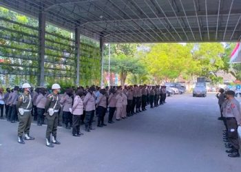 Apel personil Polrestabes Medan untuk pengamanan APEKSI. (Foto Ist)